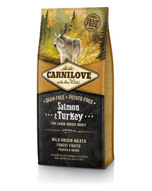 CARNILOVE Saumon & Dinde pour Chien Adulte de Grande race 2 x 12 kg