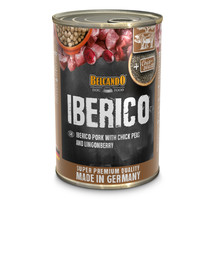 BELCANDO Iberico pâtée pour chiens 400 g porc ibérique, pois chiches et airelles