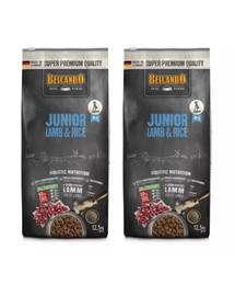 BELCANDO Junior Lamb & Rice M-L 2x12.5 kg agneau et riz - croquettes pour chiens à partir de 4 mois, moyennes et grandes races