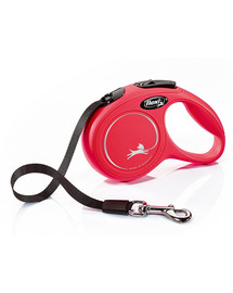 FLEXI Laisse New Classic XS Sangle 3 m do 12 kg Rouge