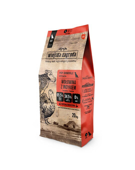 WIEJSKA ZAGRODA Wołowina z indykiem chrupki S 20kg