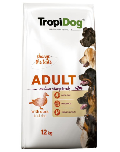 TROPIDOG Premium Adult M&L Duck&Rice 12kg