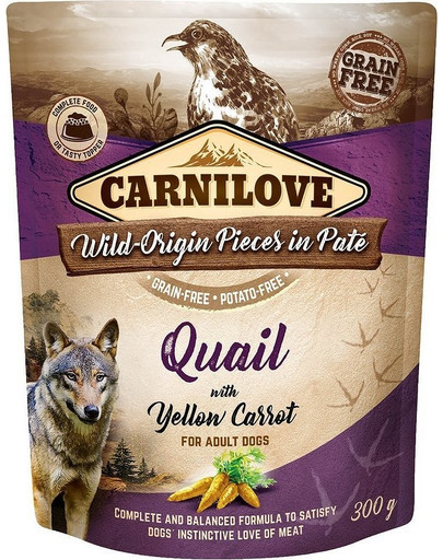 CARNILOVE - Pâtée pour Chiens Caille & Carotte jaune - 300g