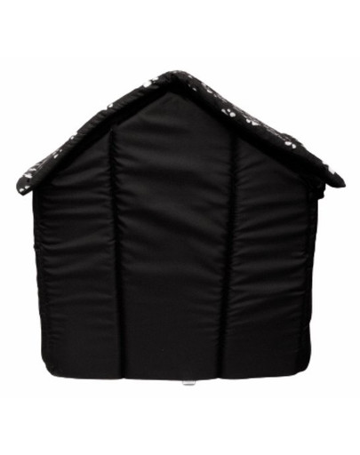 PETSBED Chenil noir avec motif de pattes 44 x 38 cm