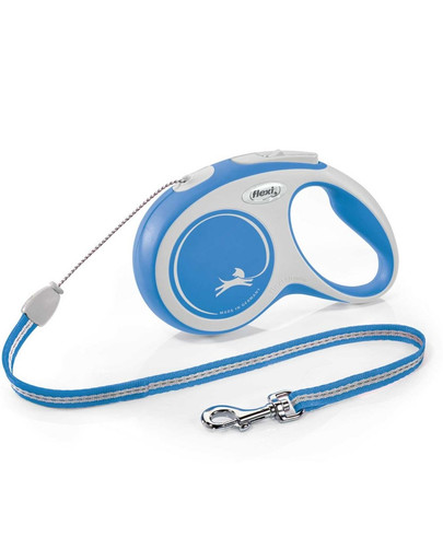 FLEXI Laisse automatique New Comfort S Corde 8 m bleu et blanc