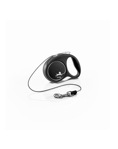 FLEXI Laisse automatique Black Design XS Corde 3m Noir