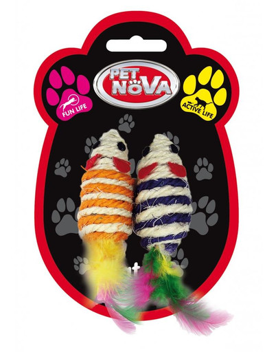 PET NOVA Jouet souris pour chat 7x3cm set de 2pcs.
