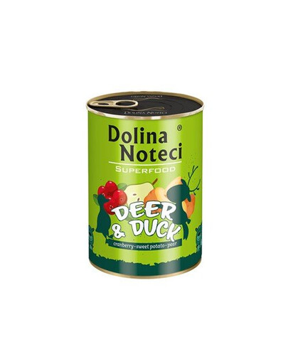 DOLINA NOTECI Premium SuperFood - cerf et canard pour chiens adultes - 400 g