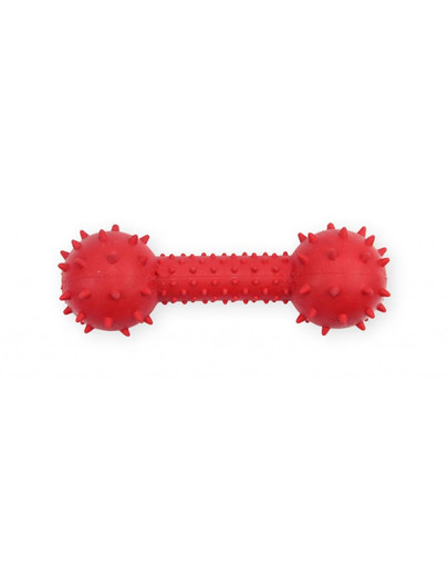 PET NOVA DOG LIFE STYLE Haltère avec cloche 14cm, rouge, goût bœuf