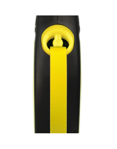 FLEXI Laisse réfléchissante New Neon L Sangle 5m Jaune/Noir