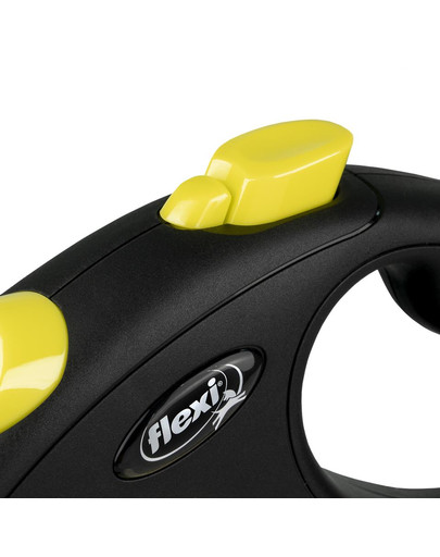 FLEXI Laisse réfléchissante New Neon L Sangle 5m Jaune/Noir
