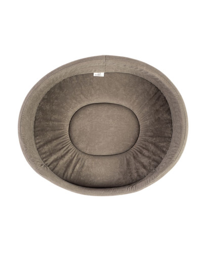 FERA Lit pour chien ovale gris 75x62x22 cm
