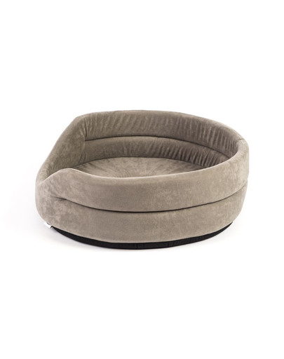 FERA Lit ovale pour chien 53x44x16 cm gris