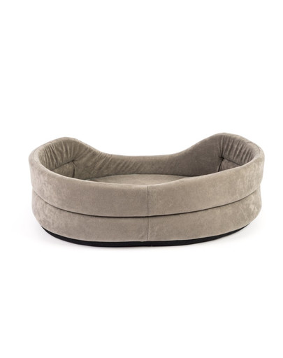 FERA Lit pour chien ovale gris 75x62x22 cm
