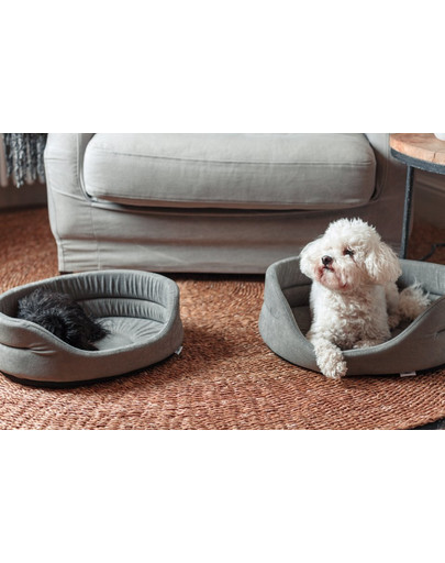 FERA Lit ovale pour chien 53x44x16 cm gris