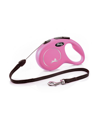 FLEXI Laisse New Classic S Corde 5m Rose