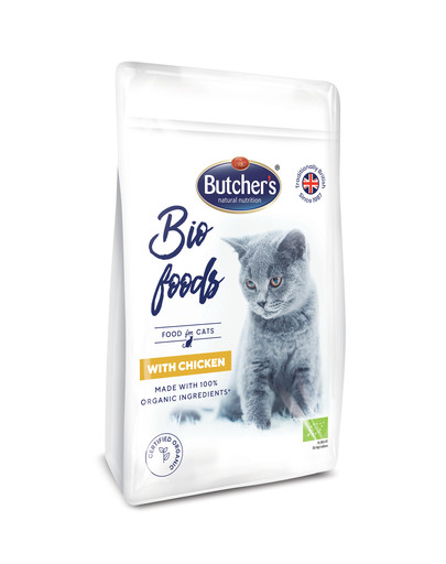 BUTCHER'S BIO foods Croquettes au poulet pour chats adultes 800 g