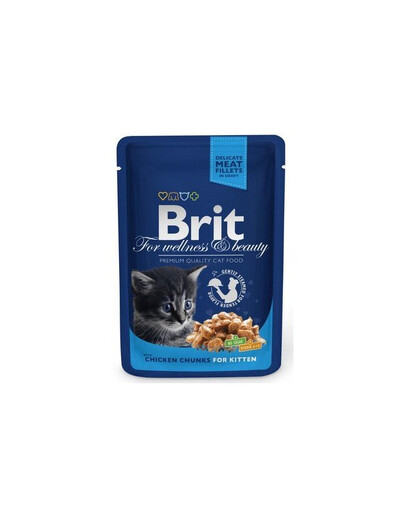 BRIT Premium Kitten kurczak dla kociąt saszetka 24 x 100 g