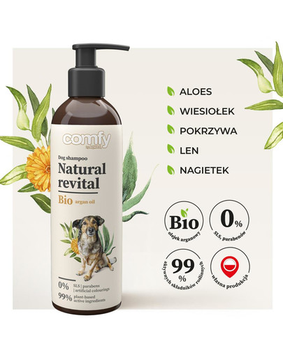 COMFY Natural Revital 250 ml shampooing régénérant pour chiens