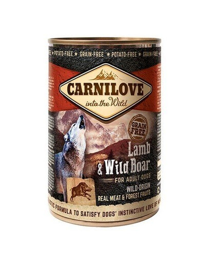 CARNILOVE Wild Meat Agneau & Sanglier Conserve pour Chiens adultes 6 x 400 g