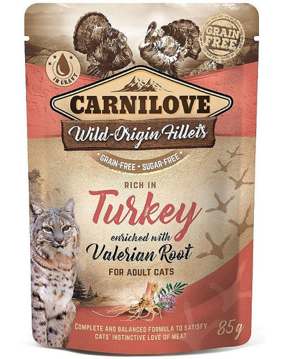 CARNILOVE Dinde & Valériane 24 x 85g pâtée pour Chats