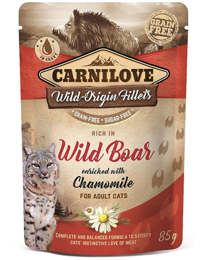 CARNILOVE Sanglier & Camomille 24 x 85g pâtée pour Chat