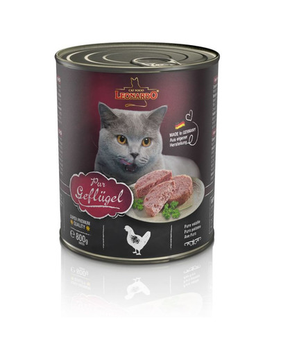 LEONARDO Quality Selection Boîtes de conserve de volaille pour chats 6 x 800 g