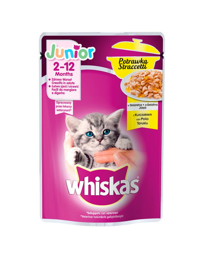 WHISKAS Junior avec du poulet en gelée 85 g