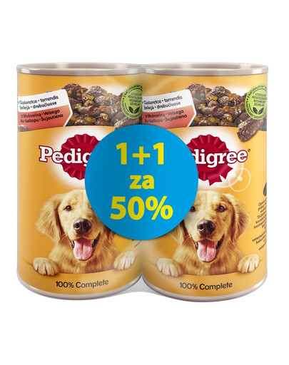 PEDIGREE Adult 1200 g x 6 szt. 1 + 50% GRATIS - Nourriture humide pour chiens avec de la gelée de boeuf