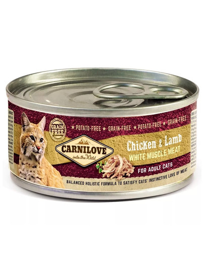 CARNILOVE Chat Poulet & Agneau 12x100 g