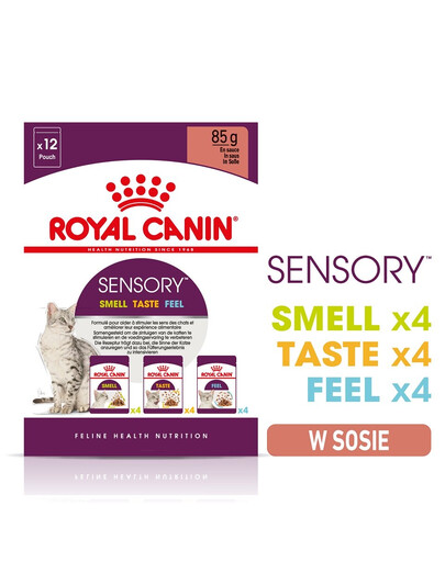 ROYAL CANIN Sensory Smell, Taste, Feel morceaux en sauce pour chats 12 x 85 g stimuler les sens