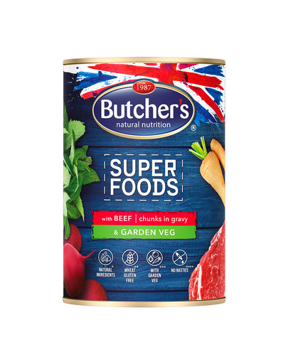 BUTCHER'S Superfoods Dog Tripe con manzo e verdure 400 g