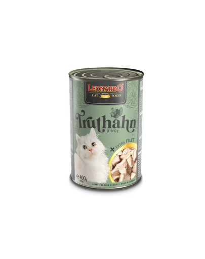 LEONARDO dinde avec extra filet nourriture humide pour chats 400 g