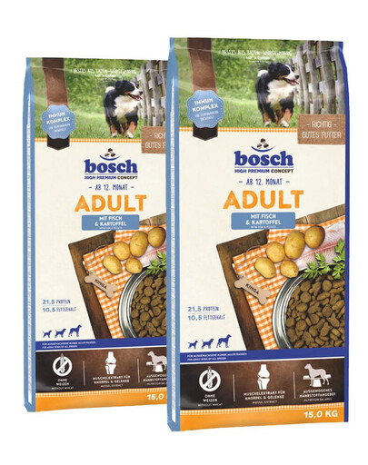 BOSCH Adult ryba i ziemniaki 30 kg (2 x 15 kg)