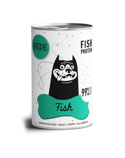 PAKA ZWIERZAKA PEPE Fisk 99% (fisk) 400 g monoproteinfoder - Fera.se