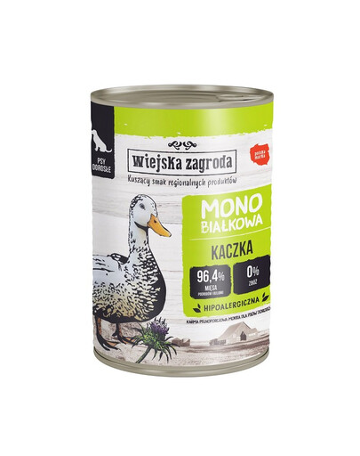 WIEJSKA ZAGRODA Kaczka monobiałkowa mokra karma dla psa 400g