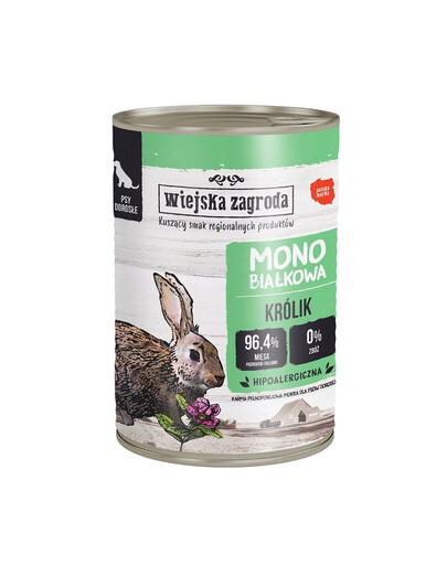 WIEJSKA ZAGRODA Królik monobiałkowa mokra karma dla psa 400g