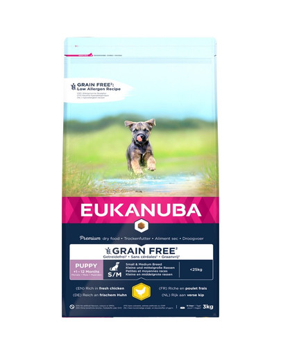 EUKANUBA Puppy Grain Free S/M Razze piccole e medie 3 kg