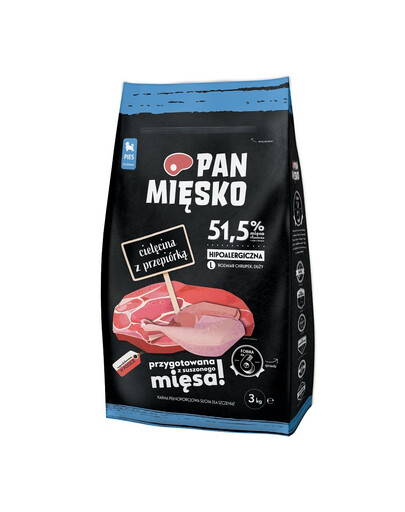 PAN MIĘSKO Cielęcina z przepiórką dla ras miniaturowych 3 kg