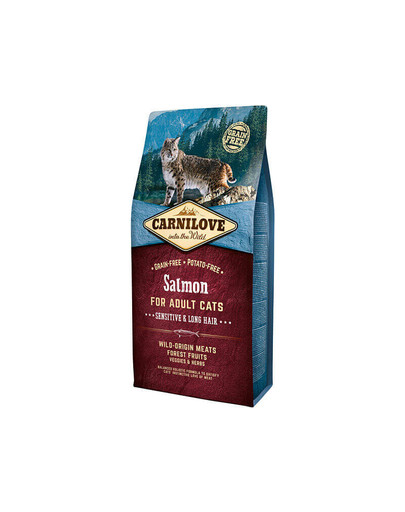 CARNILOVE Cibo secco per gatti Sensitive & Long Hair Salmone 6 kg