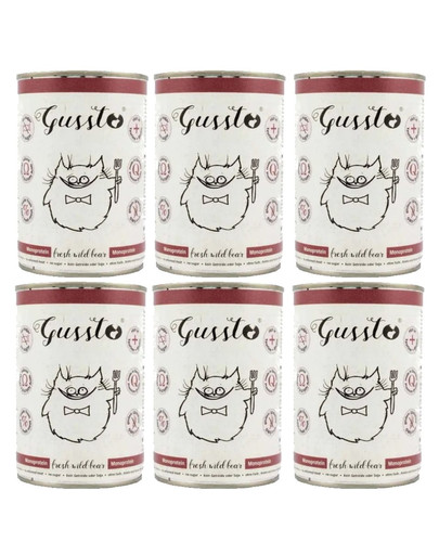 GUSSTO Cat Fresh Wild Boar cibo umido per gatti cinghiale 6x400 g