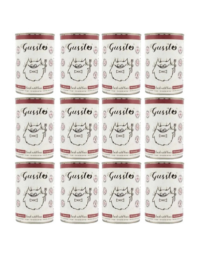 GUSSTO Cat Fresh Wild Boar cibo umido per gatti cinghiale 12x400 g