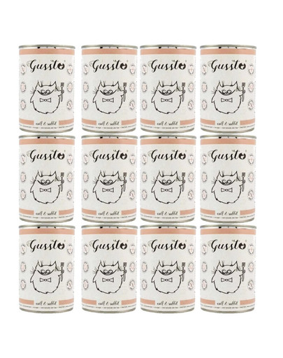 GUSSTO Gussto Cat Fresh Calf & Rabbit cibo umido per gatti agnello e coniglio 12x400 g