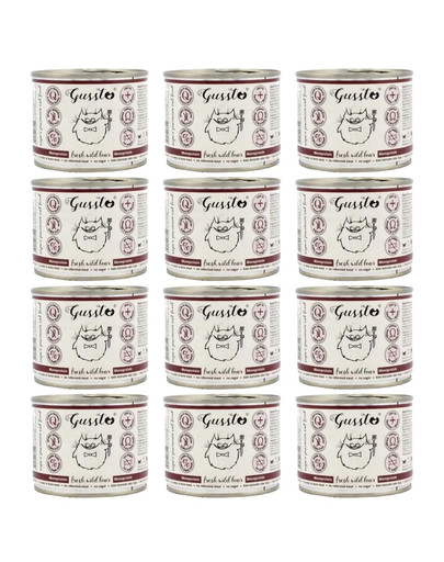 GUSSTO Cat Fresh Wild Boar 12x200g