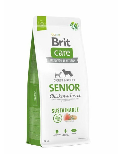 BRIT Care Dog Sustainable Senior Chicken & Insect per cani anziani con pollo e insetti 12 kg