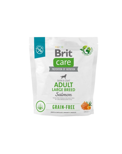 BRIT CARE Dog Grain-Free Adult large breed salmon con salmone per cani adulti di taglia grande 1kg