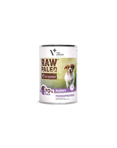 VETEXPERT Raw Paleo Kaczka/Duck Puppy Can 400g
