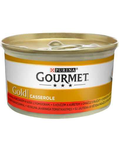 GOURMET Gold Nötkött och kyckling i tomatsås 85 g