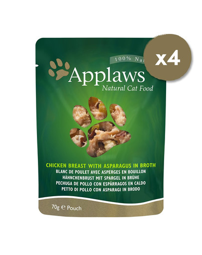 APPLAWS Cat Pouch 12 x 70 g cibo umido per gatti con pollo e zucca