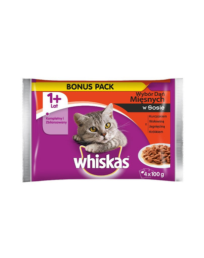 WHISKAS 1+ Mix gusti 52 x 85g
